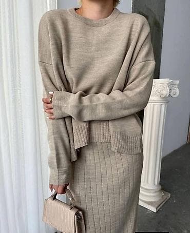 Ženski pleteni komplet – džemper i suknja - Dvodijelni set: oversize na lalafo.rs — 3 Ženski pleteni komplet – džemper i suknja - Dvodijelni set: oversize — 3