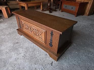 cepaci za drva: Drvena škrinja / kutija za odlaganje sa rezbarenim panelom - na lalafo.rs — 4 cepaci za drva: Drvena škrinja / kutija za odlaganje sa rezbarenim panelom - — 4