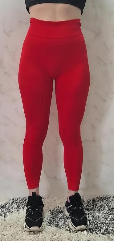 Leggings, Bike shorts: Crvene ženske helanke sa visokim strukom. Dizajnirane su za udobnost i at lalafo.rs — 7 Leggings, Bike shorts: Crvene ženske helanke sa visokim strukom. Dizajnirane su za udobnost i — 7