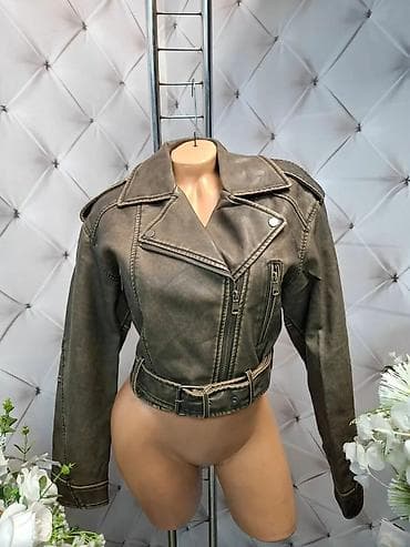 Ženska kraća bajker jakna sa pojasom - Model: kraći kroj do struka na lalafo.rs Ženska kraća bajker jakna sa pojasom - Model: kraći kroj do struka