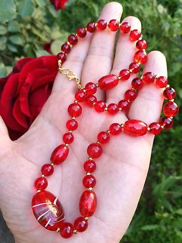 Ogrlica MURANO staklo Crvena 2 Ogrlica od Crvenog MURANO stakla na lalafo.rs — 4 Ogrlica MURANO staklo Crvena 2 Ogrlica od Crvenog MURANO stakla — 4