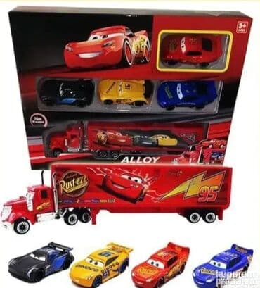 Autići: Munja Mekvin metalni autići + transporter koji se otvara Set od 4 na lalafo.rs — 3 Autići: Munja Mekvin metalni autići + transporter koji se otvara Set od 4 — 3