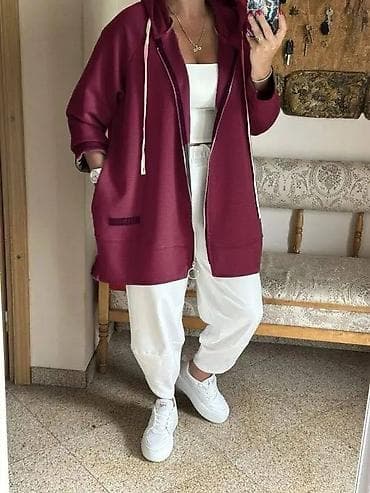 Ženska oversized dukserica/duksi jakna sa kapuljačom i rajsferšlusom at lalafo.rs — 4 Ženska oversized dukserica/duksi jakna sa kapuljačom i rajsferšlusom — 4