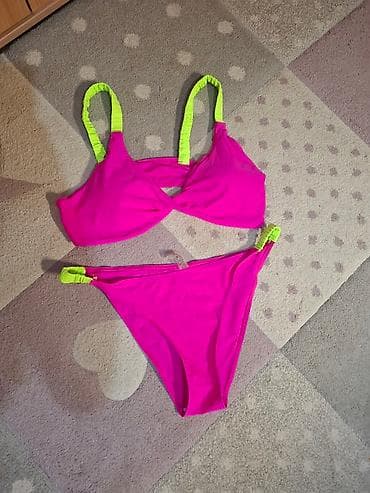 Ženski dvodelni kupaći kostim - Boja: jarko pink sa neonsko‑zelenim na lalafo.rs — 1 Ženski dvodelni kupaći kostim - Boja: jarko pink sa neonsko‑zelenim — 1