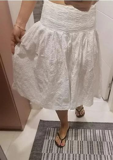 Bela pamučna suknja sa vezom (broderie anglaise) - Kroj: A-linija na lalafo.rs — 5 Bela pamučna suknja sa vezom (broderie anglaise) - Kroj: A-linija — 5