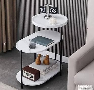 Trospratni pomoćni sto/etažer modernog dizajna. - Dimenzije: visina na lalafo.rs — 3 Trospratni pomoćni sto/etažer modernog dizajna. - Dimenzije: visina — 3