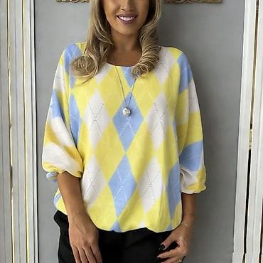 pantalone gina benotti: Ženska bluzа sa (romb) dezenom, dostupna u više koloritskih na lalafo.rs — 1 pantalone gina benotti: Ženska bluzа sa (romb) dezenom, dostupna u više koloritskih — 1