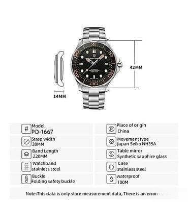 Pagani Design PD-1667 - Omega Seamaster Diver 300M Homage Potpuno nov na lalafo.rs — 7 Pagani Design PD-1667 - Omega Seamaster Diver 300M Homage Potpuno nov — 7