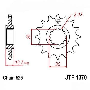 Prednji lančanik JTF 1370 – za lanac 525 - Tip: prednji na lalafo.rs Prednji lančanik JTF 1370 – za lanac 525 - Tip: prednji