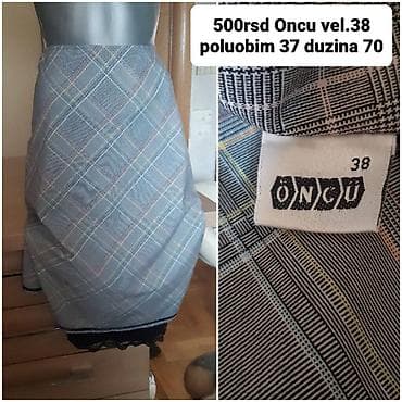 Women's Clothing: Suknja ONCU – veličina 38 - Siva karirana suknja sa diskretnim at lalafo.rs — 1 Women's Clothing: Suknja ONCU – veličina 38 - Siva karirana suknja sa diskretnim — 1