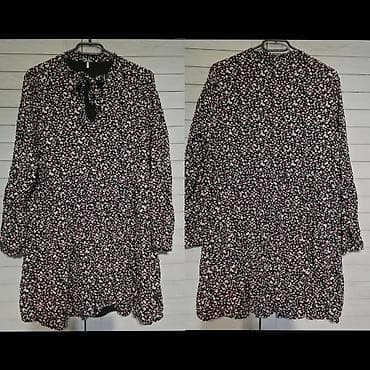 Haljina sa cvetnim printom - Crna podloga sa sitnim belim i roze na lalafo.rs — 1 Haljina sa cvetnim printom - Crna podloga sa sitnim belim i roze — 1