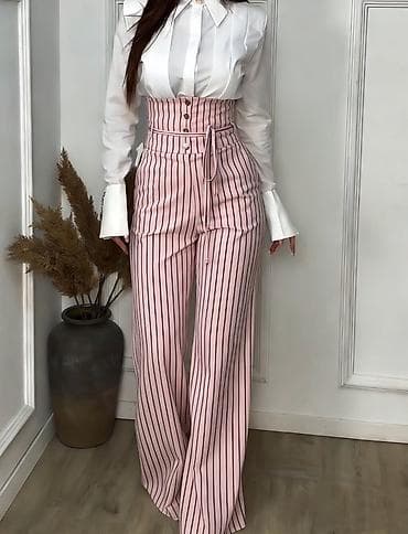 pantalone butiku ali: 💫Ženske pantalone sa visokim strukom – prugasti model sa širokim na lalafo.rs — 6 pantalone butiku ali: 💫Ženske pantalone sa visokim strukom – prugasti model sa širokim — 6