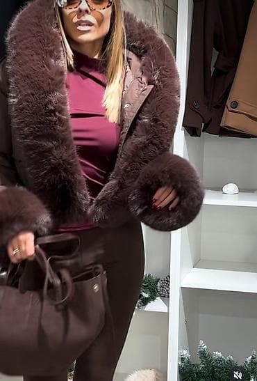 Kratka ženska zimska jakna u čokoladno-braon boji, sa raskošnim na lalafo.rs — 3 Kratka ženska zimska jakna u čokoladno-braon boji, sa raskošnim — 3