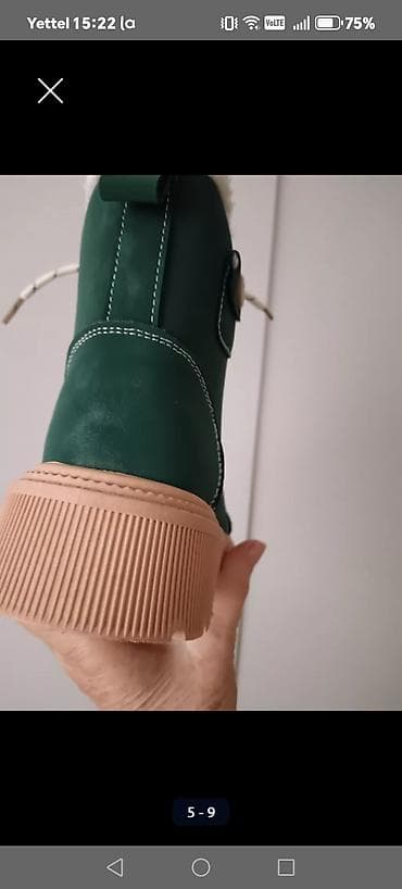 Ženske zimske čizme do članka - Boja: tamnozelena gornjište, bež đon na lalafo.rs — 6 Ženske zimske čizme do članka - Boja: tamnozelena gornjište, bež đon — 6