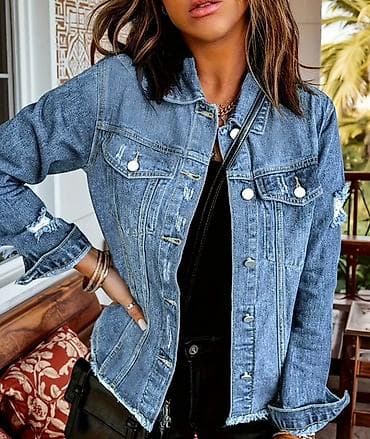 4XL Moderna ženska teksas jakna u ispranoj svetloplavoj nijansi na lalafo.rs — 4 4XL Moderna ženska teksas jakna u ispranoj svetloplavoj nijansi — 4