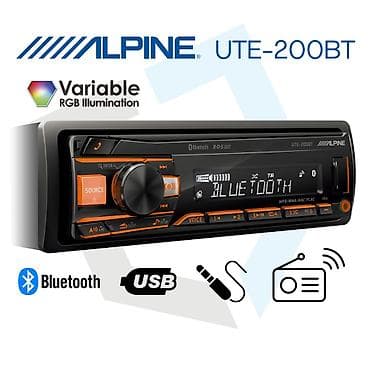 Alpine auto radio UTE-200BT 4x50 W RGB. This car radio features a Max na lalafo.rs — 4 Alpine auto radio UTE-200BT 4x50 W RGB. This car radio features a Max — 4