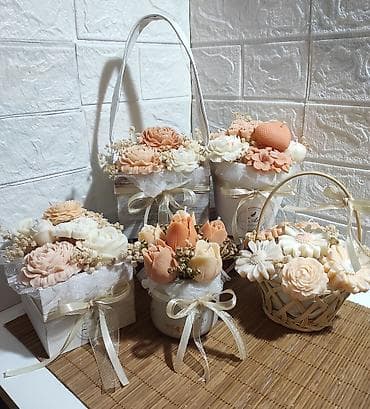 Dekorativni aranžmani od sveća u obliku cveća - Ručno rađene sveće na lalafo.rs — 1 Dekorativni aranžmani od sveća u obliku cveća - Ručno rađene sveće — 1