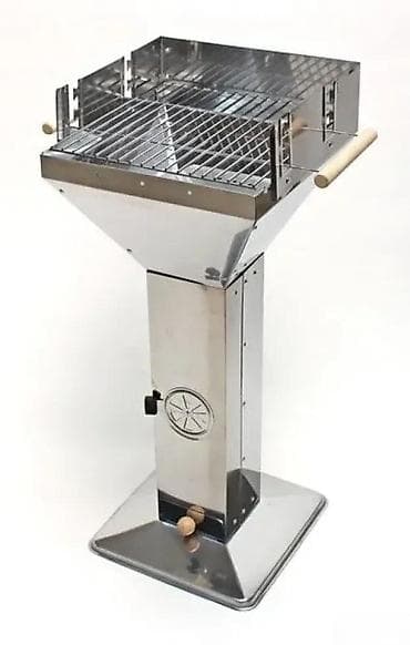 Stojeći roštilj na ćumur od nerđajućeg čelika - Materijal: polirani na lalafo.rs Stojeći roštilj na ćumur od nerđajućeg čelika - Materijal: polirani