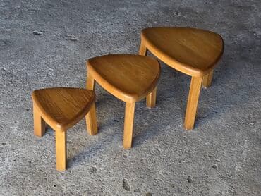 Dressers: Set od 3 drvena “nesting” stočića - Materijal: masivno drvo sa at lalafo.rs — 3 Dressers: Set od 3 drvena “nesting” stočića - Materijal: masivno drvo sa — 3