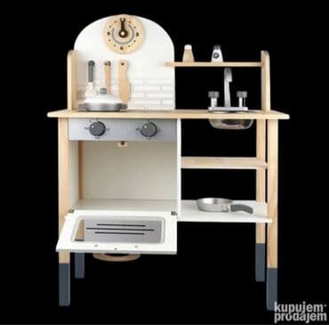 Dečije kuhinje: M. 09. Drvena kuhinjica za decu Dimenzije: 80x30x60cm Cena: 12400din na lalafo.rs — 2 Dečije kuhinje: M. 09. Drvena kuhinjica za decu Dimenzije: 80x30x60cm Cena: 12400din — 2