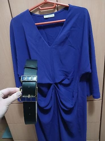 Women's Clothing: Haljina midi dužine u kobaltno plavoj boji, brend: Estro. Model sa at lalafo.rs — 2 Women's Clothing: Haljina midi dužine u kobaltno plavoj boji, brend: Estro. Model sa — 2