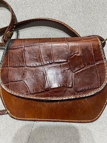 eko koza sa: Kožna mini torba preko ramena – braon - Materijal: prava koža u at lalafo.rs — 2 eko koza sa: Kožna mini torba preko ramena – braon - Materijal: prava koža u — 2