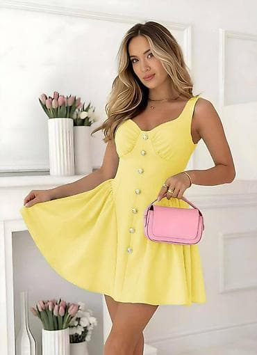 Ženska mini haljina sa dugmadima – model 3073 - Kroj: struk naglašen na lalafo.rs Ženska mini haljina sa dugmadima – model 3073 - Kroj: struk naglašen