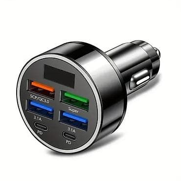 Brzi USB punjač za automobil sa 6 portova (PD+QC3.0) T-7NOVO. Opis na lalafo.rs Brzi USB punjač za automobil sa 6 portova (PD+QC3.0) T-7NOVO. Opis
