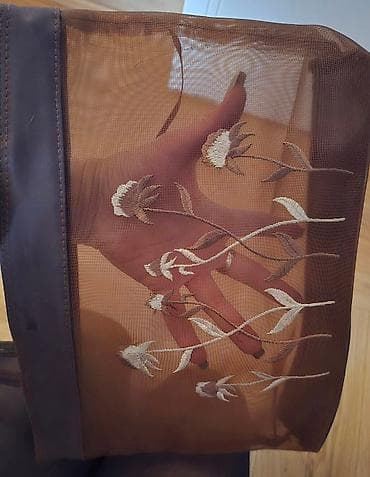 original esprit: Braon providna letnja torba sa diskretnim cvećem sa prednje strane at lalafo.rs — 4 original esprit: Braon providna letnja torba sa diskretnim cvećem sa prednje strane — 4