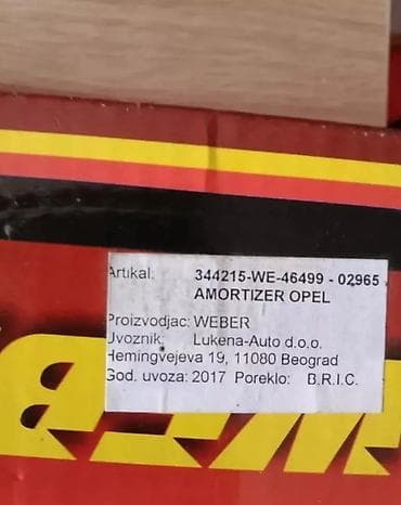 Transport: Weber amortizer za Opel Astra F, izrađen od strane nemačkog at lalafo.rs — 2 Transport: Weber amortizer za Opel Astra F, izrađen od strane nemačkog — 2