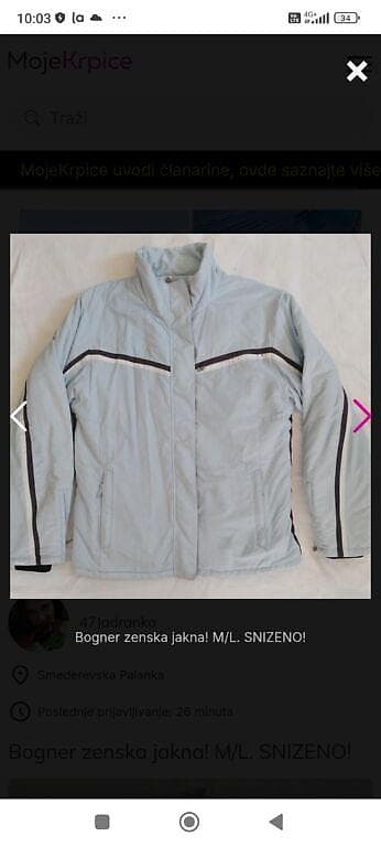 Bogner ženska jakna, veličina M/L. - Boja: svetloplava sa tamnim na lalafo.rs — 1 Bogner ženska jakna, veličina M/L. - Boja: svetloplava sa tamnim — 1