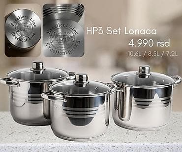 Set od tri lonca KENO EL-HP3 - Materijal: visokokvalitetni nerđajući na lalafo.rs Set od tri lonca KENO EL-HP3 - Materijal: visokokvalitetni nerđajući