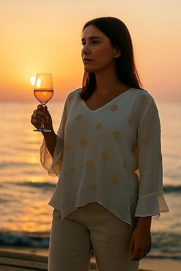 Svečana bela bluza dugih rukava, sa zlatnim aplikacijama Prelepa na lalafo.rs — 1 Svečana bela bluza dugih rukava, sa zlatnim aplikacijama Prelepa — 1