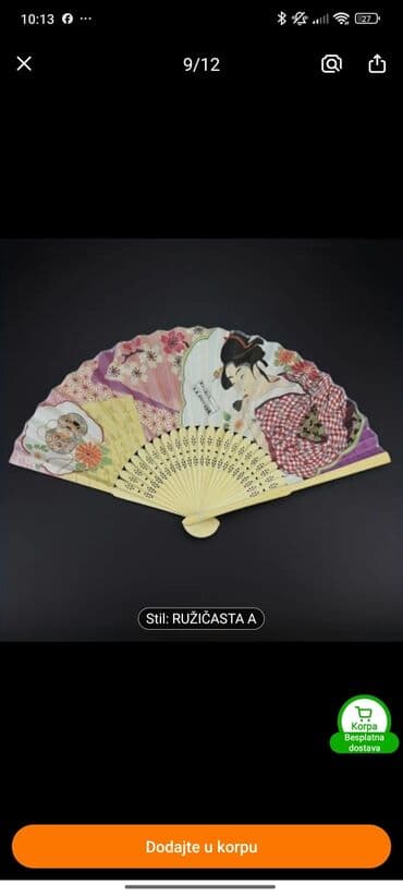 Preklopni ručni lepeza sa japanskim motivima – stil: Ružičasta A - na lalafo.rs Preklopni ručni lepeza sa japanskim motivima – stil: Ružičasta A -