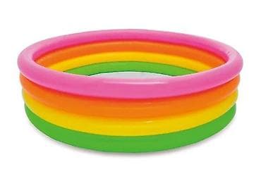 Dečiji naduvni bazen – šareni prstenovi - Okrugli naduvni bazen sa 4 na lalafo.rs Dečiji naduvni bazen – šareni prstenovi - Okrugli naduvni bazen sa 4