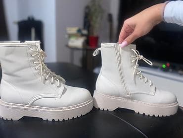 Ženske krem bele čizme sa platformom - Model: gležnjače sa debljim at lalafo.rs — 1 Ženske krem bele čizme sa platformom - Model: gležnjače sa debljim — 1