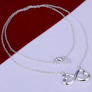 Srebrna ogrlica 925 – simbol beskonačnosti sa srcima - Materijal na lalafo.rs Srebrna ogrlica 925 – simbol beskonačnosti sa srcima - Materijal