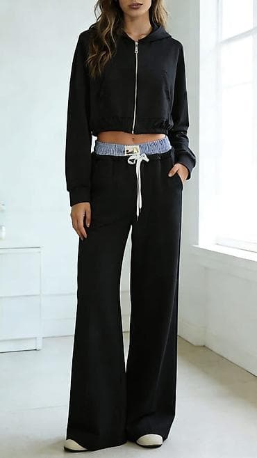 pantalone gina benotti: Ženski komplet trenerke – crop dukser sa rajsferšlusom i široke na lalafo.rs — 8 pantalone gina benotti: Ženski komplet trenerke – crop dukser sa rajsferšlusom i široke — 8