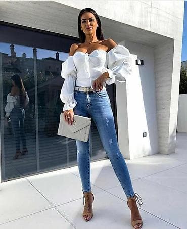 Ženska bluza – bardot model sa puf rukavima - Kroj: otvorena ramena na lalafo.rs — 1 Ženska bluza – bardot model sa puf rukavima - Kroj: otvorena ramena — 1