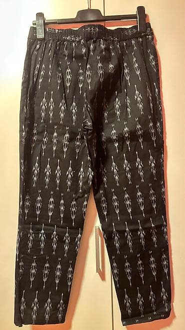 Pantalone, 7/8, tanji materijal, crne sa belo- sivim detaljima, pojas na lalafo.rs — 7 Pantalone, 7/8, tanji materijal, crne sa belo- sivim detaljima, pojas — 7
