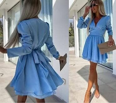 Elegantna mini haljina s preklopom i dugim rukavima - Kroj: mini at lalafo.rs — 2 Elegantna mini haljina s preklopom i dugim rukavima - Kroj: mini — 2