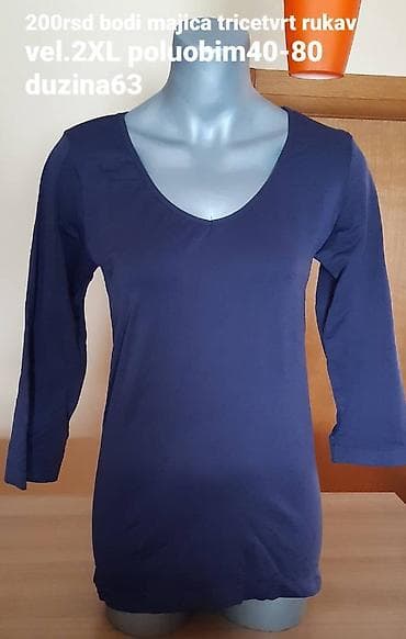 kom sa etiketom: Bodi majica Rhonda Shear, tamnoplava, sa tričetvrt rukavima i at lalafo.rs — 1 kom sa etiketom: Bodi majica Rhonda Shear, tamnoplava, sa tričetvrt rukavima i — 1