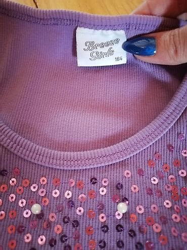 Majca za devojcice, divna, pamucna. Ljubicast boja. Velicina 164. Nije at lalafo.rs — 6 Majca za devojcice, divna, pamucna. Ljubicast boja. Velicina 164. Nije — 6