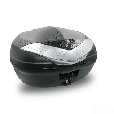 Moto kofer (top case) za skuter/motor – crno‑srebrni, aerodinamični na lalafo.rs Moto kofer (top case) za skuter/motor – crno‑srebrni, aerodinamični