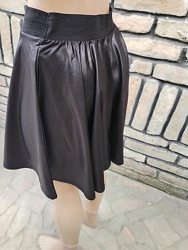 eko koza sa: Crna lepršava suknja sa elastičnim pojasom - Model: kružna/klok at lalafo.rs — 2 eko koza sa: Crna lepršava suknja sa elastičnim pojasom - Model: kružna/klok — 2