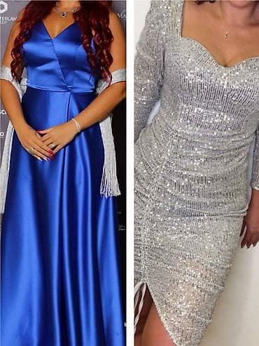 Svecane haljine saten plava/srebrna, 1.Saten plava duga haljina,grudi na lalafo.rs — 1 Svecane haljine saten plava/srebrna, 1.Saten plava duga haljina,grudi — 1