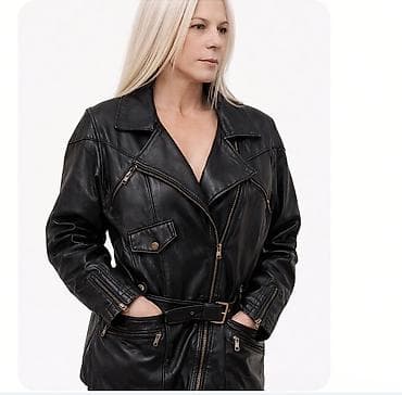 Ženska kožna jakna – crna, motosiklistički stil - Materijal: prirodna na lalafo.rs — 1 Ženska kožna jakna – crna, motosiklistički stil - Materijal: prirodna — 1