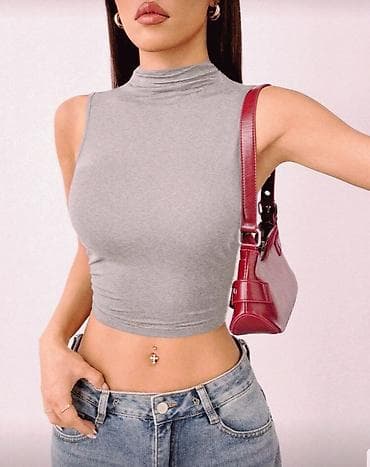 Majica zatvoren dekolte bez rukava sa elastinom.Svetlo na lalafo.rs Majica zatvoren dekolte bez rukava sa elastinom.Svetlo