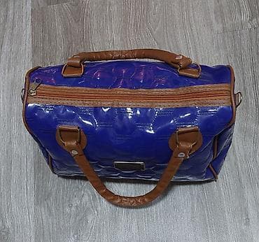 Personal Items: Ženska torba – kobalt plava sa braon detaljima - Materijal: sjajni at lalafo.rs — 2 Personal Items: Ženska torba – kobalt plava sa braon detaljima - Materijal: sjajni — 2