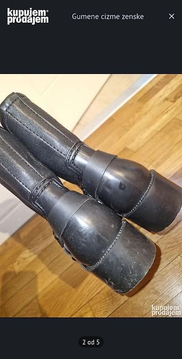 Ženske gumene čizme, crne. - Materijal: vodootporna guma sa gornjim na lalafo.rs — 2 Ženske gumene čizme, crne. - Materijal: vodootporna guma sa gornjim — 2